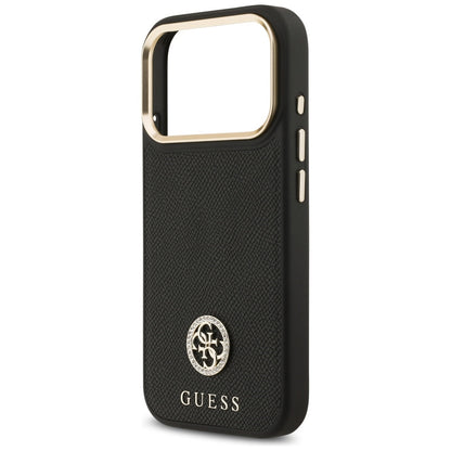 MagSafe futrola za Apple iPhone 17 Pro, Guess, Grained Strass Logo, Crna