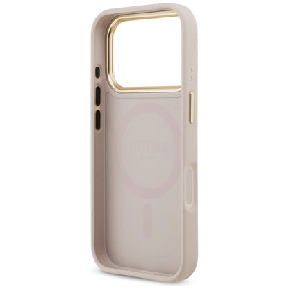 MagSafe torbica za Apple iPhone 17 Pro, Guess, Grained Strass Logo, Roza