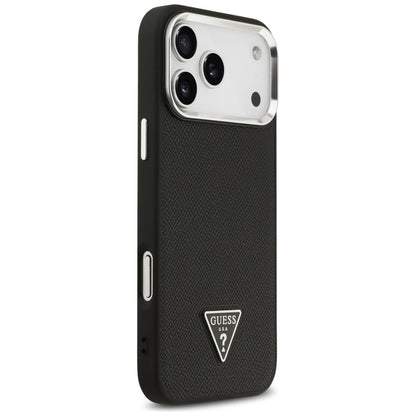 MagSafe torbica za Apple iPhone 17 Pro, Guess, Grained Triangle Logo, Crna