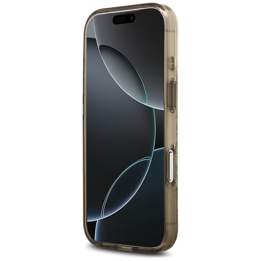 MagSafe futrola za Apple iPhone 17 Pro, Guess, IML Flower and Tonal Circle, Smeđa