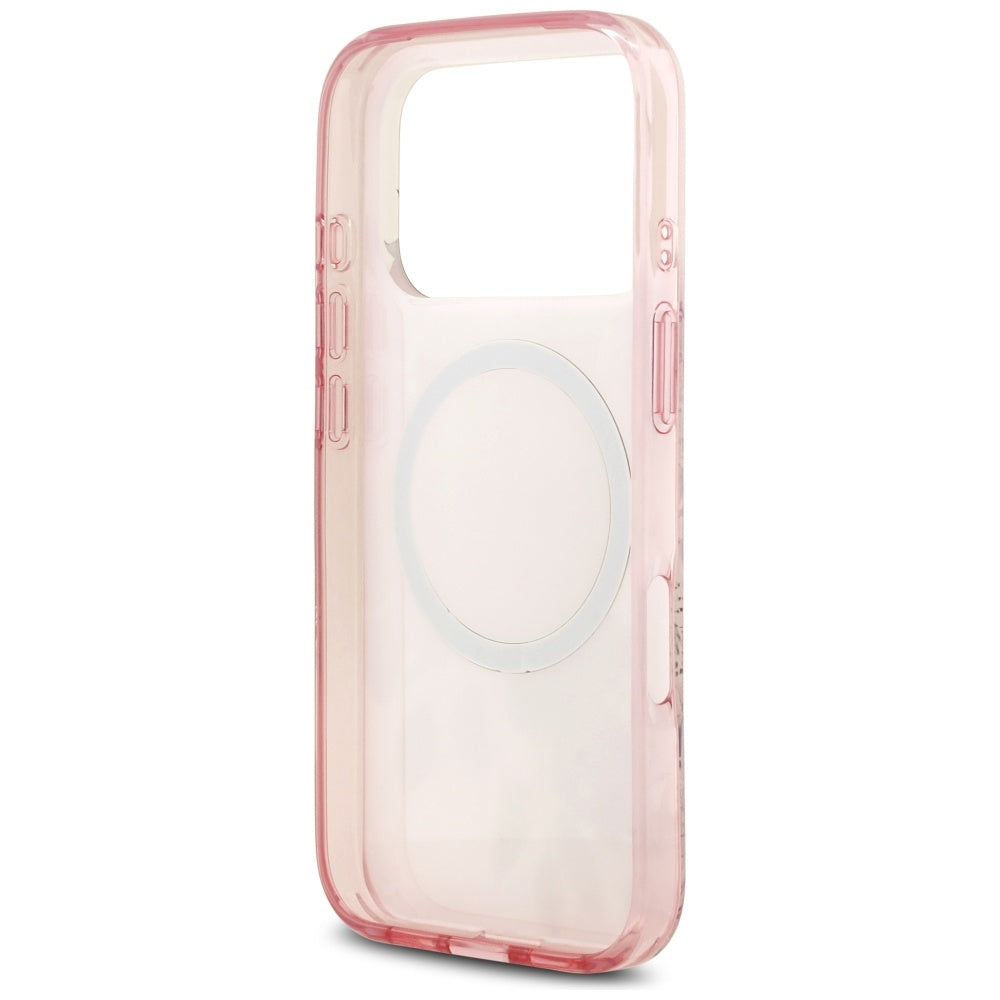 MagSafe futrola za Apple iPhone 17 Pro, Guess, IML Flower and Tonal Circle, Roza