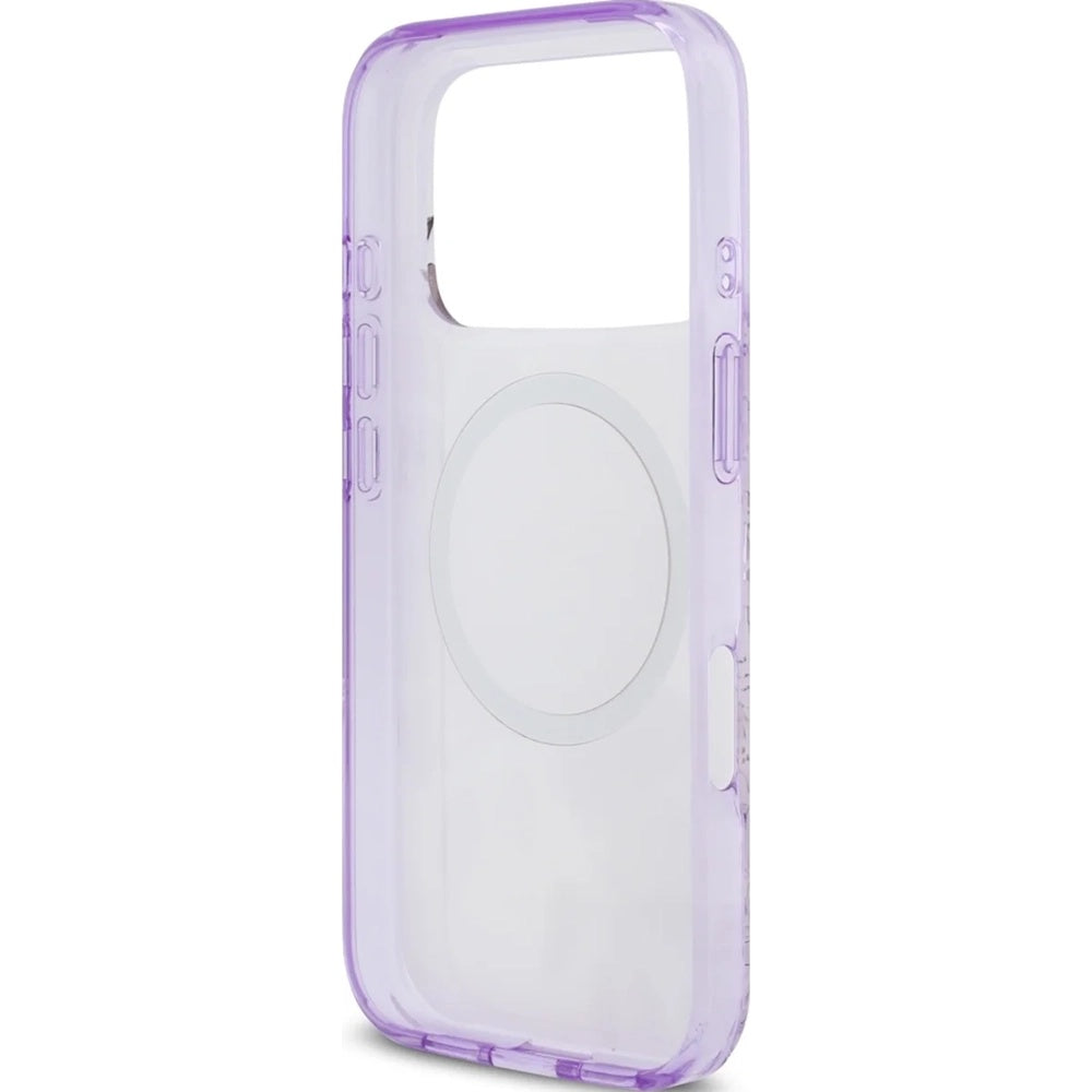 MagSafe torbica za Apple iPhone 17 Pro, Guess, IML Flower & Tonal Circle, Ljubičasta