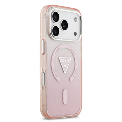 Futrola MagSafe za Apple iPhone 17 Pro, Guess, IML Gradient Triangle Logo, Roza