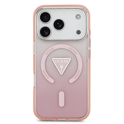 Futrola MagSafe za Apple iPhone 17 Pro, Guess, IML Gradient Triangle Logo, Roza
