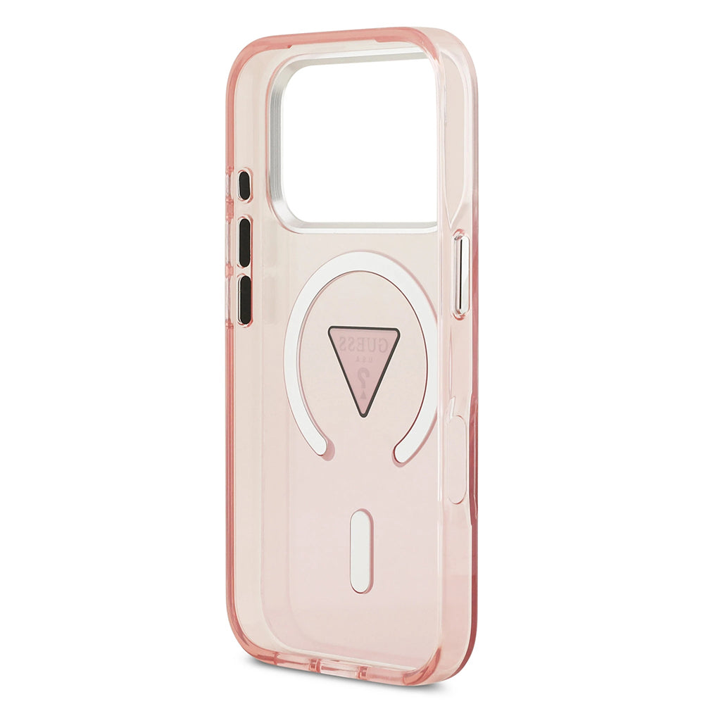 Futrola MagSafe za Apple iPhone 17 Pro, Guess, IML Gradient Triangle Logo, Roza