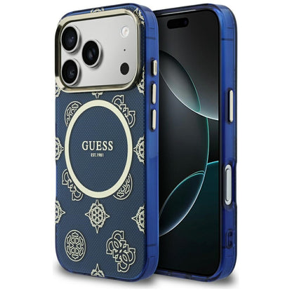 MagSafe futrola za Apple iPhone 17 Pro, Guess, IML Peony Dot, Plava