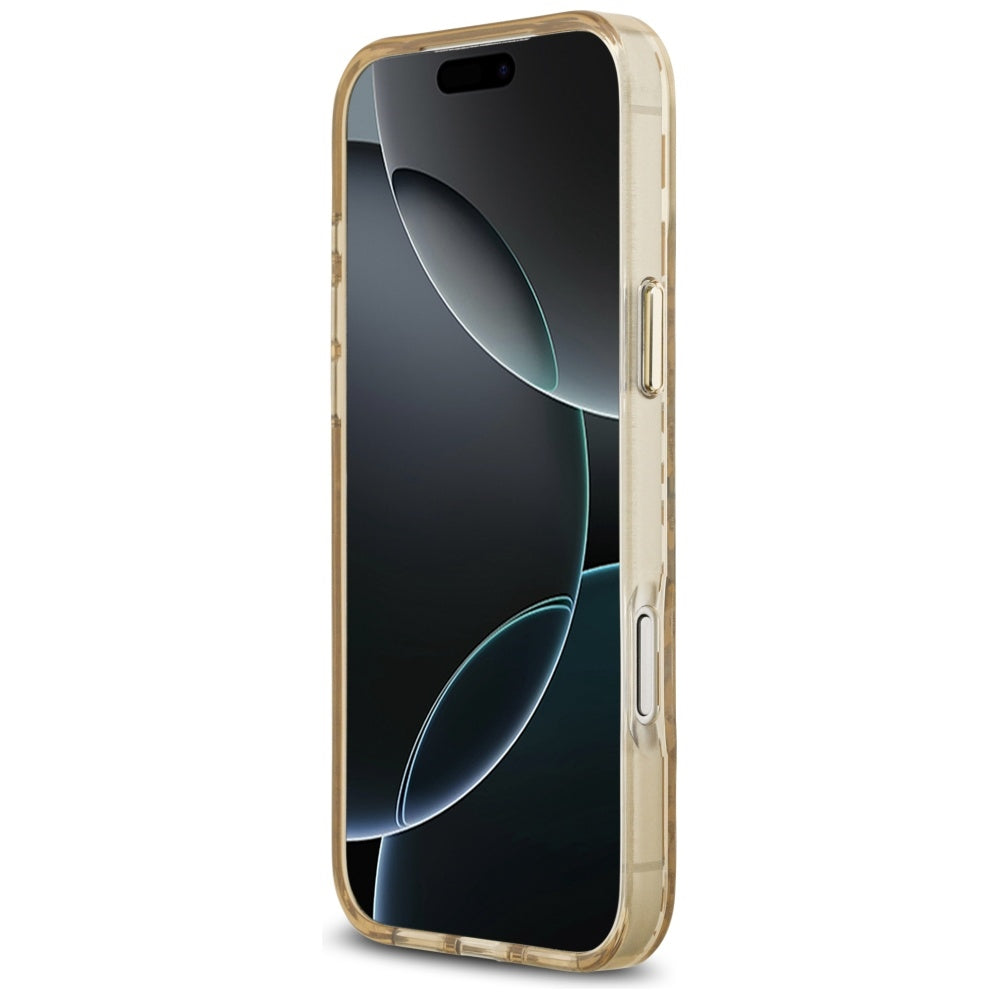 MagSafe torbica za Apple iPhone 17 Pro, Guess, Leopard Glitter, Smeđa