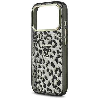 MagSafe futrola za Apple iPhone 17 Pro, Guess, Leopard Glitter, Crna