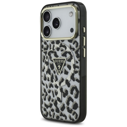 MagSafe futrola za Apple iPhone 17 Pro, Guess, Leopard Glitter, Crna