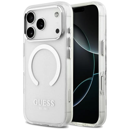 MagSafe futrola za Apple iPhone 17 Pro, Guess, Metal Outline, Srebrna