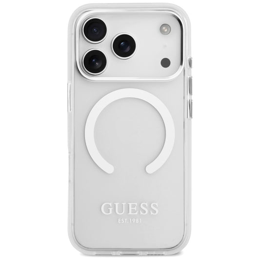 MagSafe futrola za Apple iPhone 17 Pro, Guess, Metal Outline, Srebrna