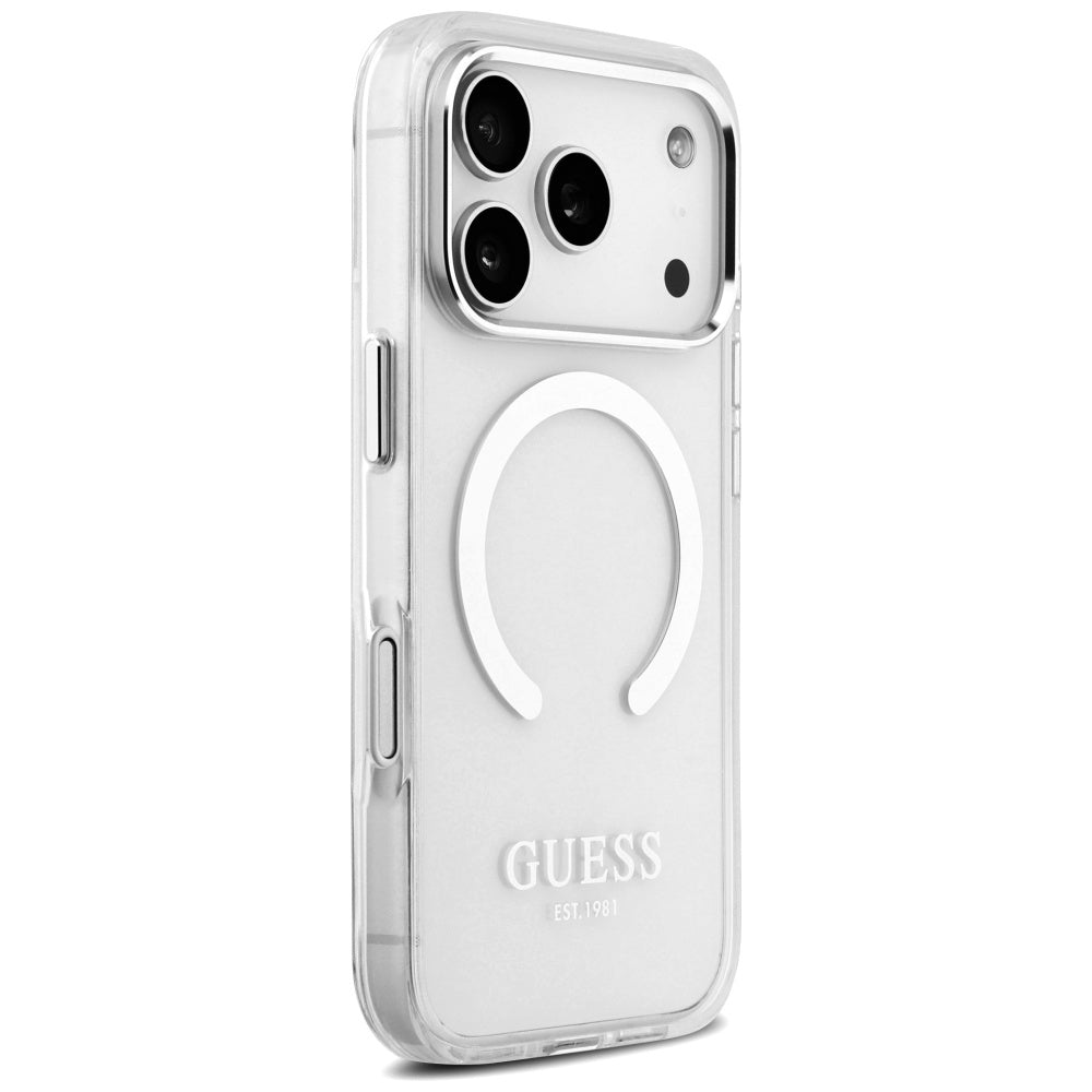 MagSafe futrola za Apple iPhone 17 Pro, Guess, Metal Outline, Srebrna