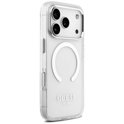 MagSafe futrola za Apple iPhone 17 Pro, Guess, Metal Outline, Srebrna
