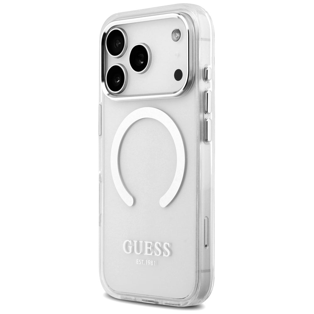 MagSafe futrola za Apple iPhone 17 Pro, Guess, Metal Outline, Srebrna