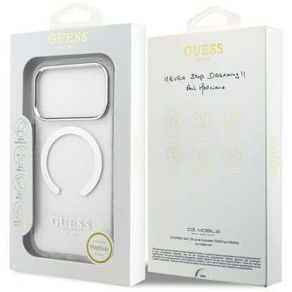 MagSafe futrola za Apple iPhone 17 Pro, Guess, Metal Outline, Srebrna