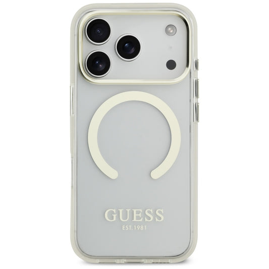 Futrola MagSafe za Apple iPhone 17 Pro, Guess, Metal Outline, Zlatna
