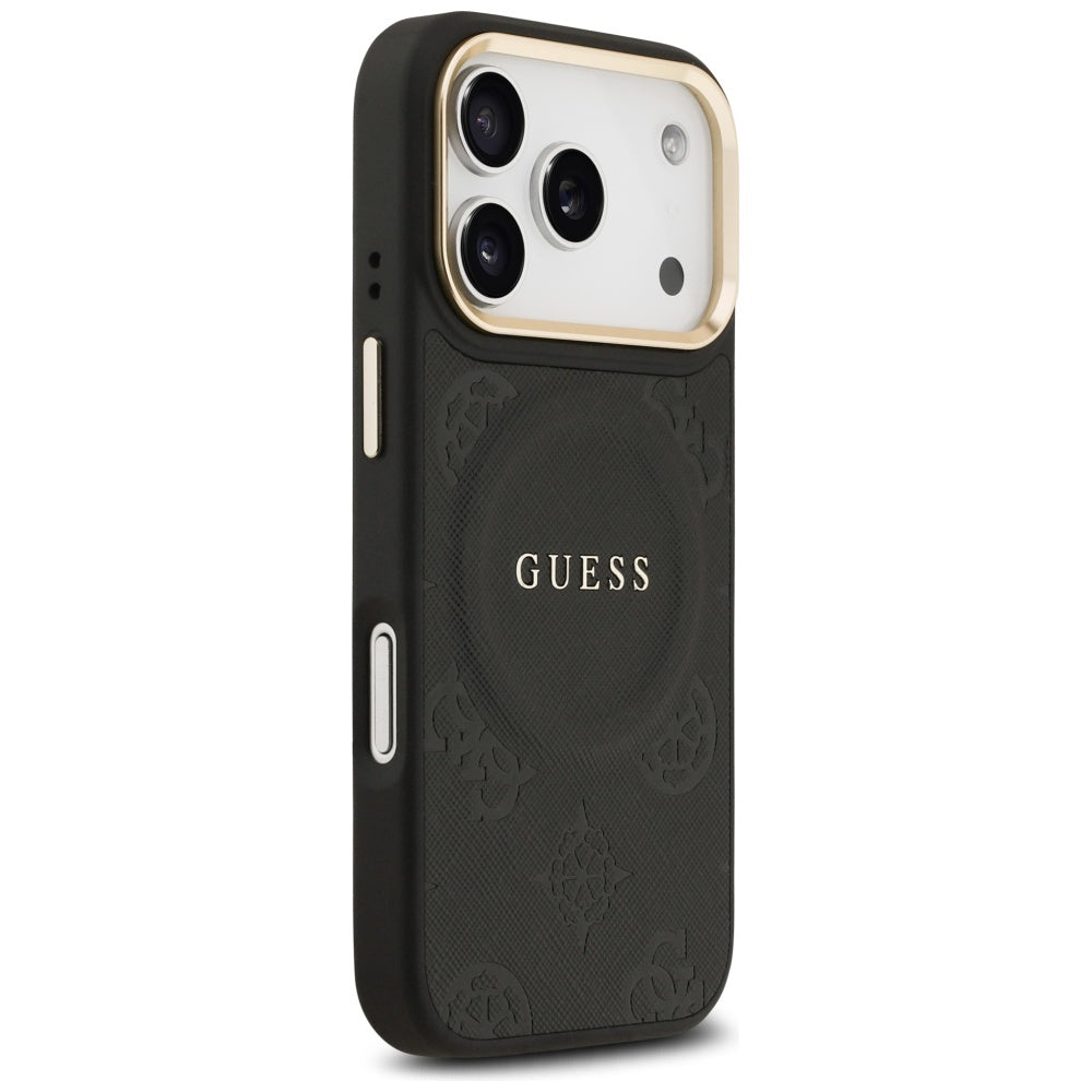 MagSafe futrola za Apple iPhone 17 Pro, Guess, Peony Hot Stamp, Crna