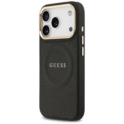 MagSafe futrola za Apple iPhone 17 Pro, Guess, Peony Hot Stamp, Crna