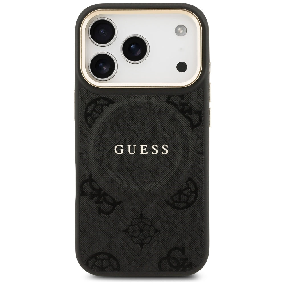 MagSafe futrola za Apple iPhone 17 Pro, Guess, Peony Hot Stamp, Crna