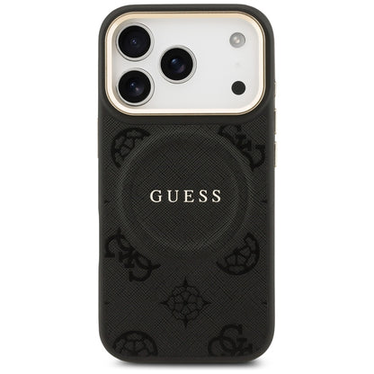 MagSafe futrola za Apple iPhone 17 Pro, Guess, Peony Hot Stamp, Crna