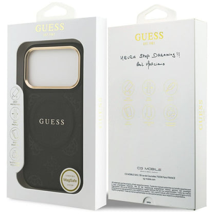 MagSafe futrola za Apple iPhone 17 Pro, Guess, Peony Hot Stamp, Crna
