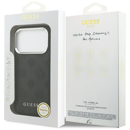 MagSafe futrola za Apple iPhone 17 Pro, Guess, Peony Hot Stamp Script, Crna