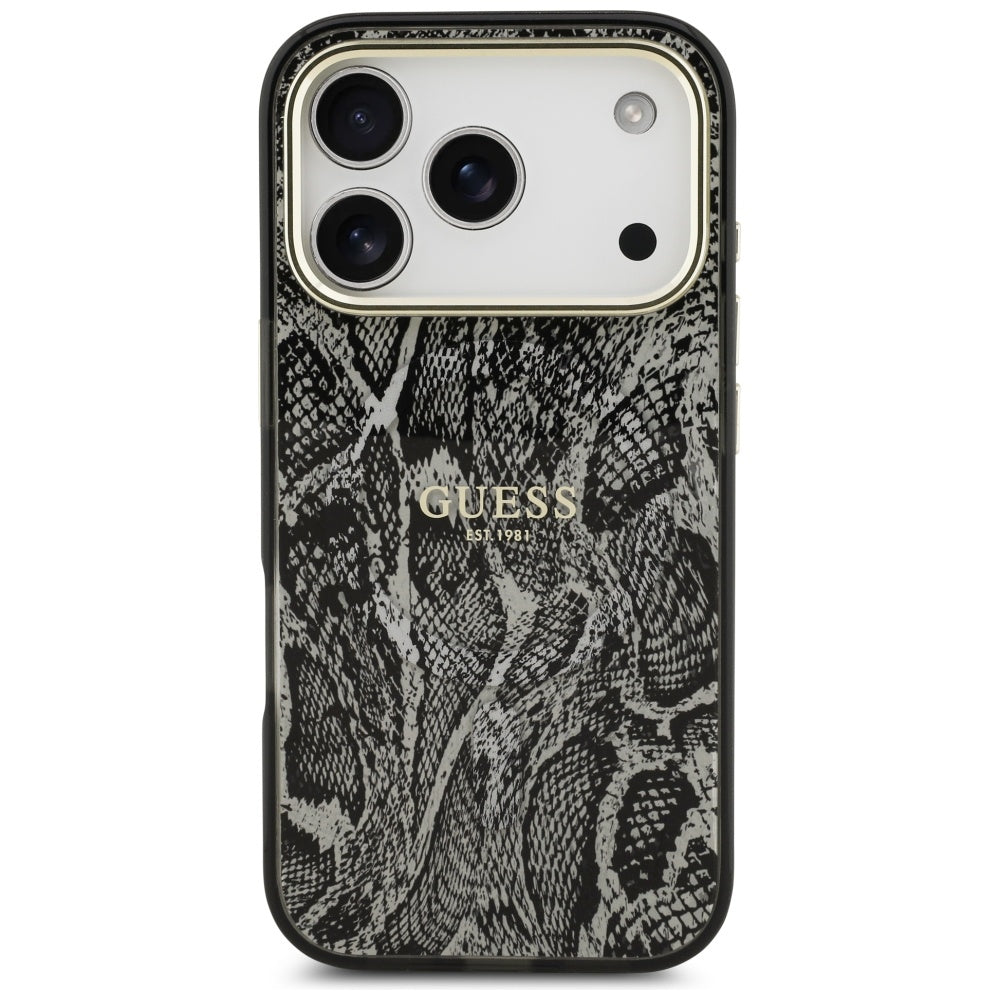 Futrola MagSafe za Apple iPhone 17 Pro, Guess, Python uzorak, Crna