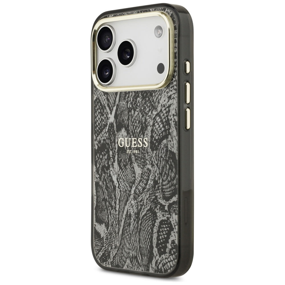 Futrola MagSafe za Apple iPhone 17 Pro, Guess, Python uzorak, Crna