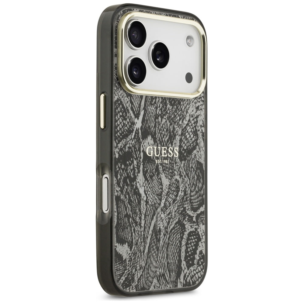 Futrola MagSafe za Apple iPhone 17 Pro, Guess, Python uzorak, Crna