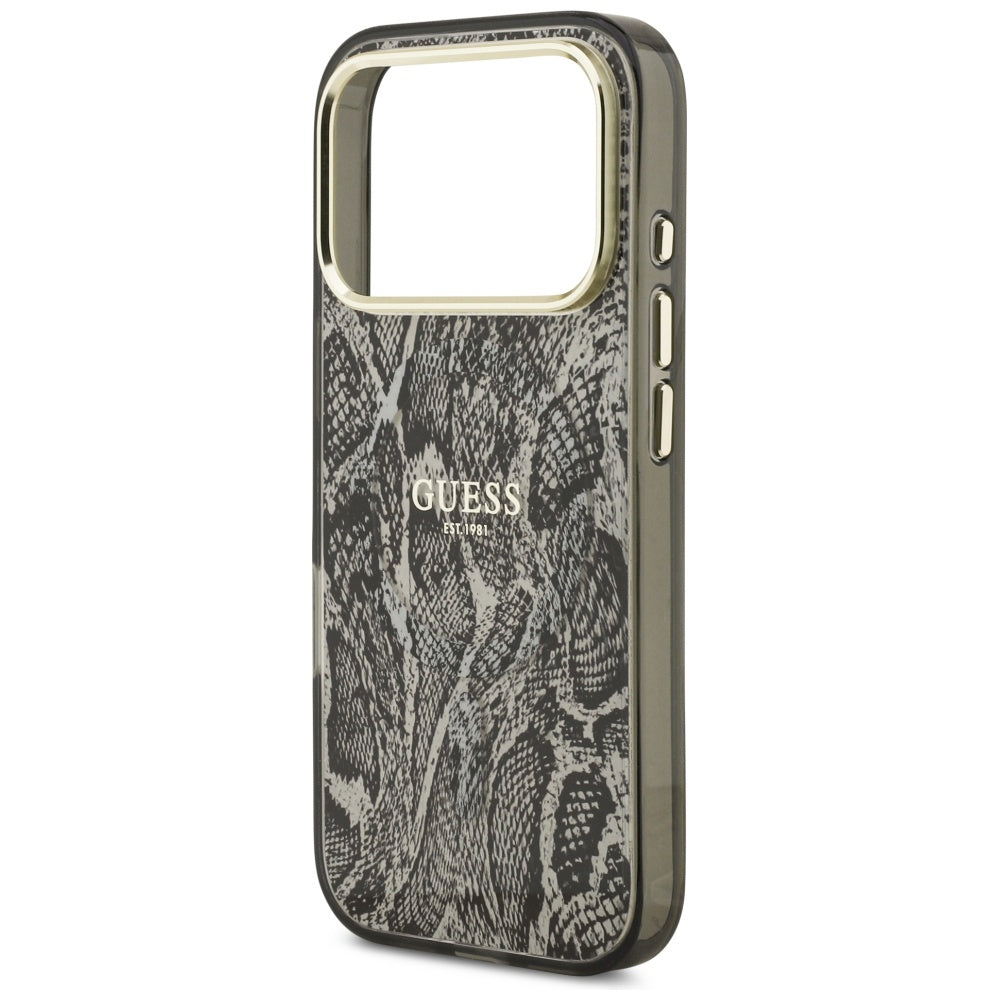 Futrola MagSafe za Apple iPhone 17 Pro, Guess, Python uzorak, Crna
