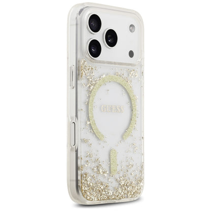 MagSafe futrola za Apple iPhone 17 Pro, Guess, Resin Bottom Glitter, Zlatna