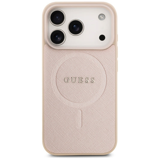 Futrola MagSafe za Apple iPhone 17 Pro, Guess, Saffiano Classic Logo, Roza