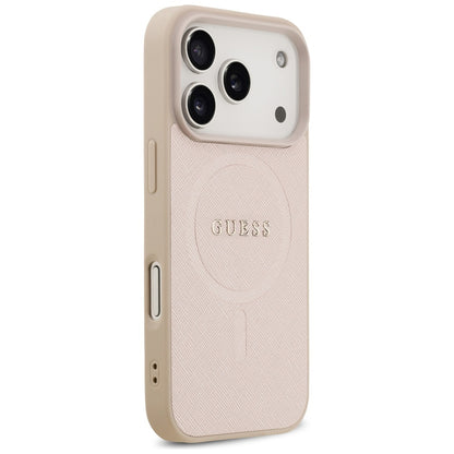Futrola MagSafe za Apple iPhone 17 Pro, Guess, Saffiano Classic Logo, Roza