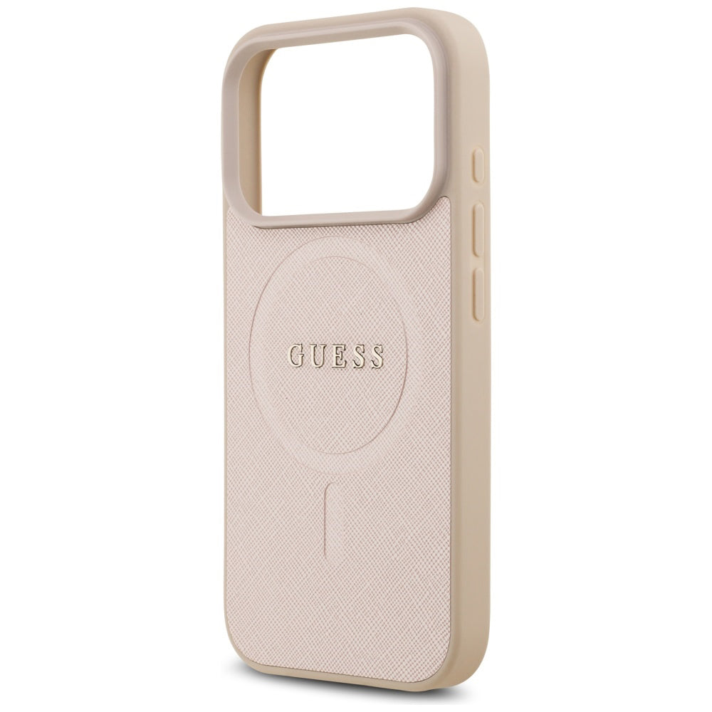 Futrola MagSafe za Apple iPhone 17 Pro, Guess, Saffiano Classic Logo, Roza