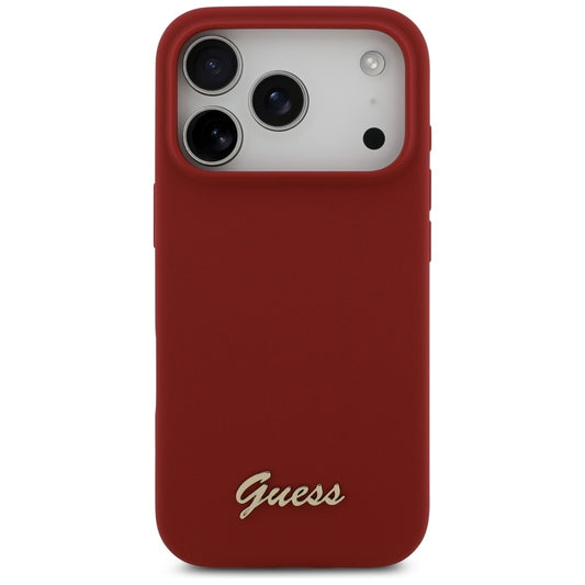 Futrola MagSafe za Apple iPhone 17 Pro, Guess, Script Metal Logo, Crvena
