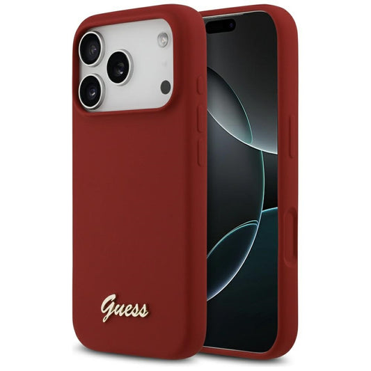 Futrola MagSafe za Apple iPhone 17 Pro, Guess, Script Metal Logo, Crvena