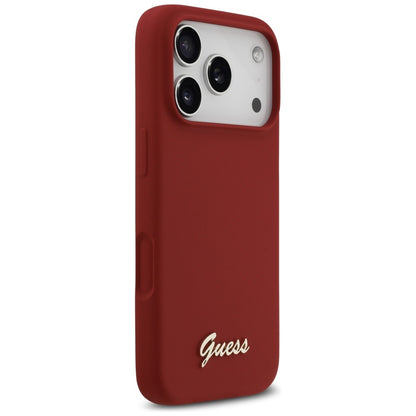 Futrola MagSafe za Apple iPhone 17 Pro, Guess, Script Metal Logo, Crvena