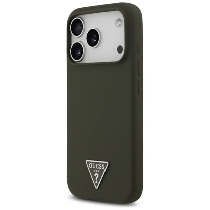Futrola MagSafe za Apple iPhone 17 Pro, Guess, Triangle Logo, Kaki