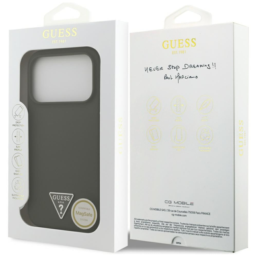 Futrola MagSafe za Apple iPhone 17 Pro, Guess, Triangle Logo, Kaki