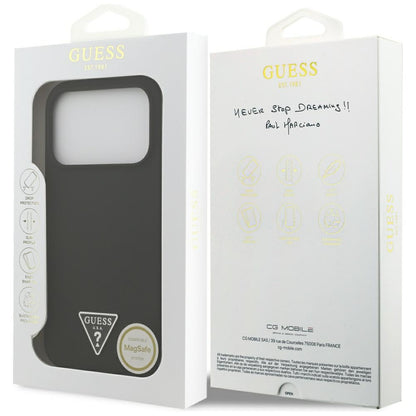 Futrola MagSafe za Apple iPhone 17 Pro, Guess, Triangle Logo, Crna