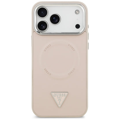 MagSafe futrola za Apple iPhone 17 Pro, Guess, Triangle Logo, Srebrno Roza