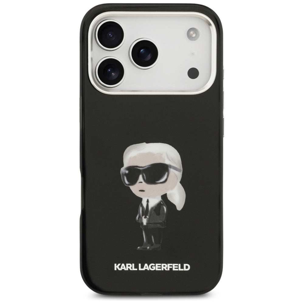 Futrola MagSafe za Apple iPhone 17 Pro, Karl Lagerfeld, IML Aquarelle Karl Ikonik, Crna