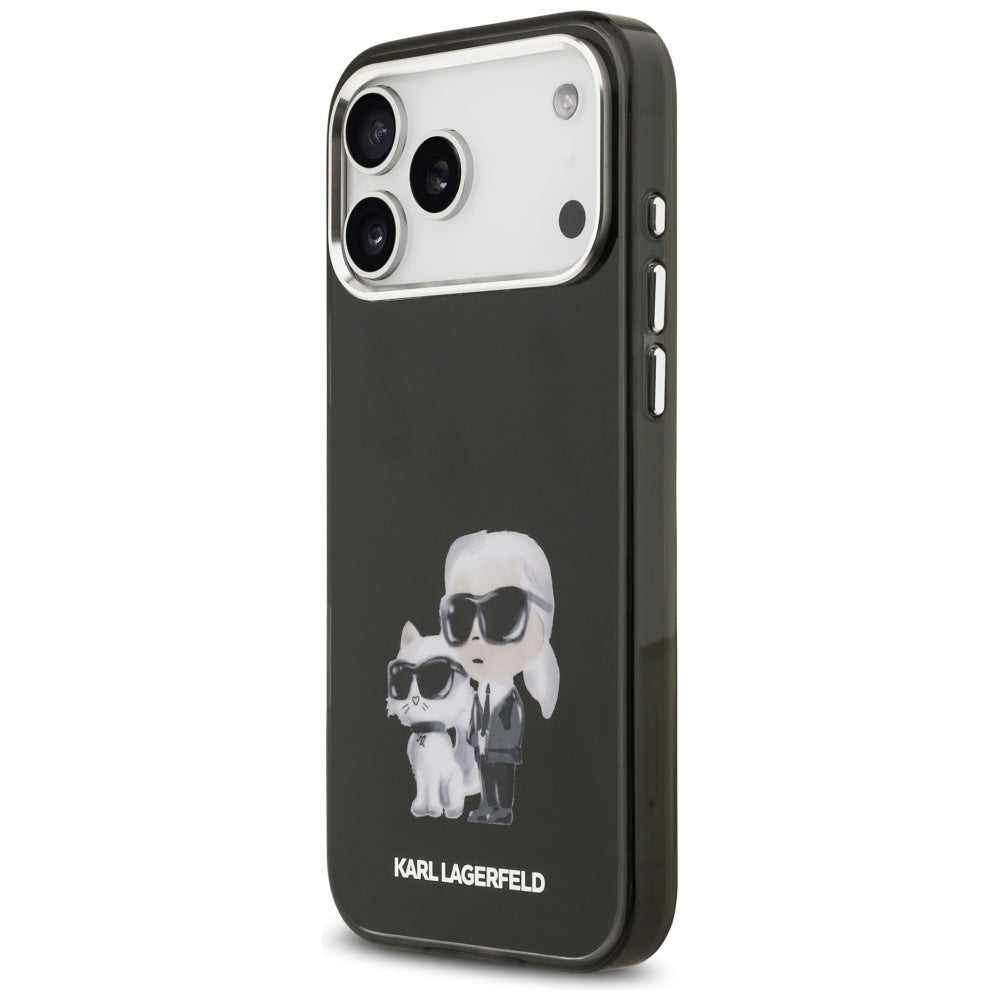 Futrola MagSafe za Apple iPhone 17 Pro, Karl Lagerfeld, IML Aquarelle Logo Karl & Choupette, Crna