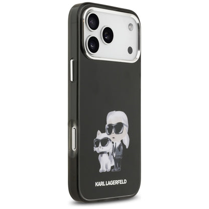 Futrola MagSafe za Apple iPhone 17 Pro, Karl Lagerfeld, IML Aquarelle Logo Karl & Choupette, Crna
