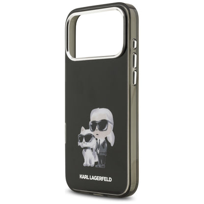 Futrola MagSafe za Apple iPhone 17 Pro, Karl Lagerfeld, IML Aquarelle Logo Karl & Choupette, Crna