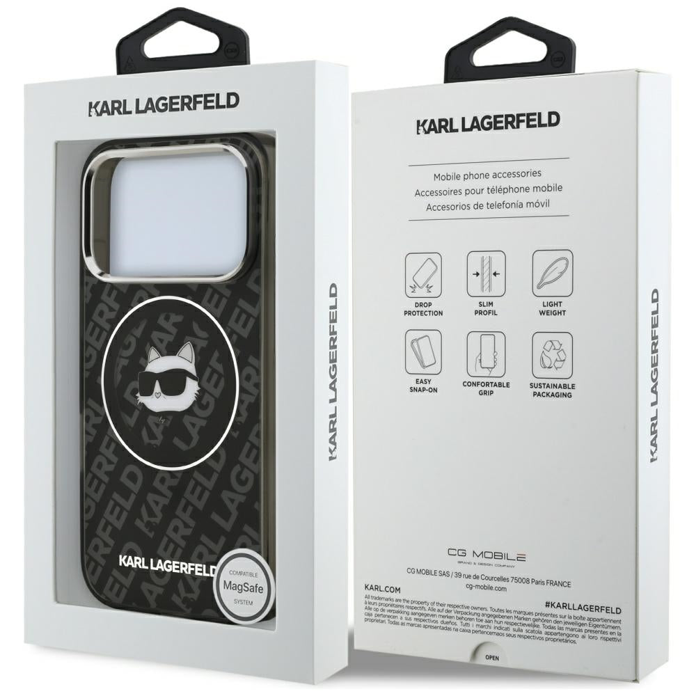 MagSafe futrola za Apple iPhone 17 Pro, Karl Lagerfeld, IML Choupette`s Head, Crna