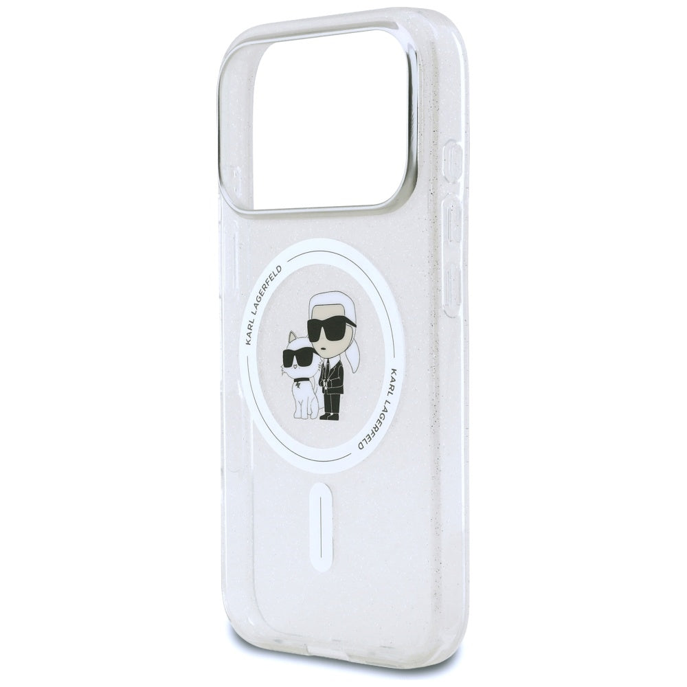 Futrola MagSafe za Apple iPhone 17 Pro, Karl Lagerfeld, IML Glitter Karl & Choupette, Prozirna