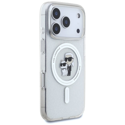Futrola MagSafe za Apple iPhone 17 Pro, Karl Lagerfeld, IML Glitter Karl & Choupette, Prozirna