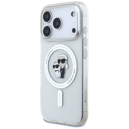 Futrola MagSafe za Apple iPhone 17 Pro, Karl Lagerfeld, IML Glitter Karl & Choupette, Prozirna