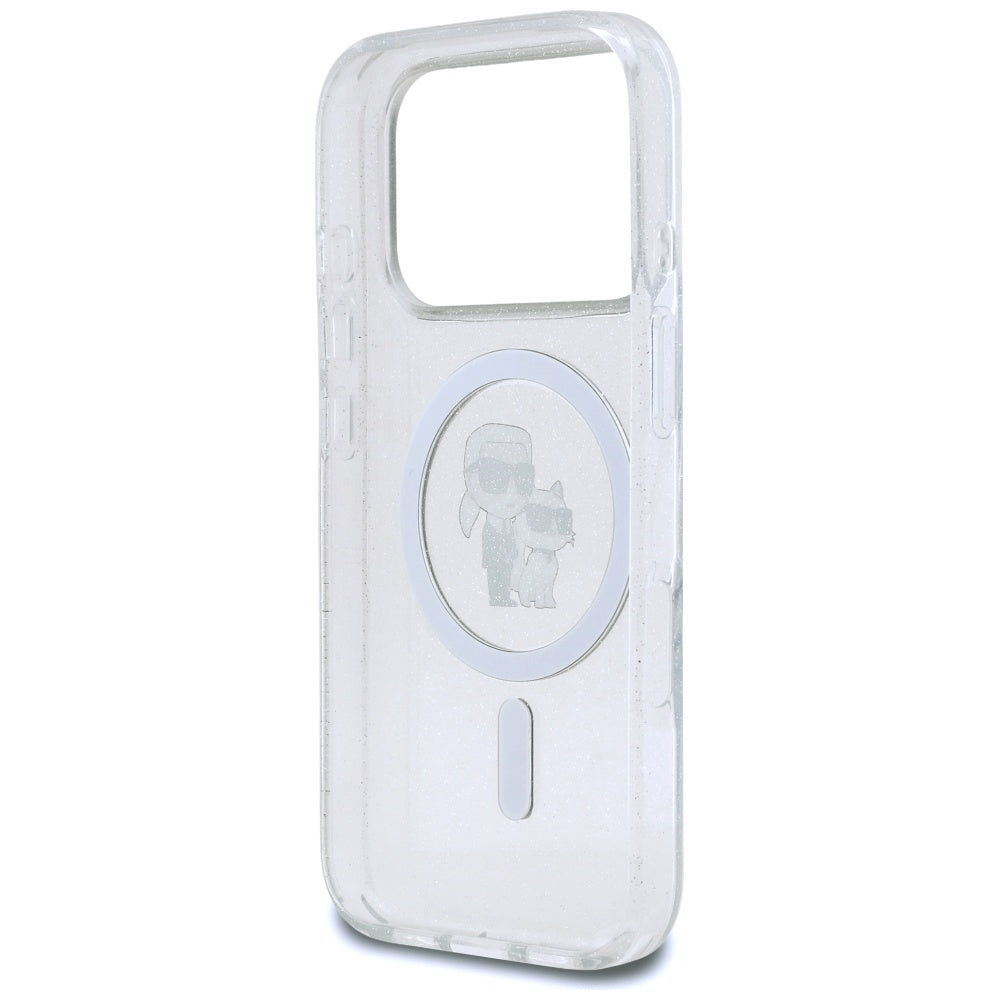 Futrola MagSafe za Apple iPhone 17 Pro, Karl Lagerfeld, IML Glitter Karl & Choupette, Prozirna